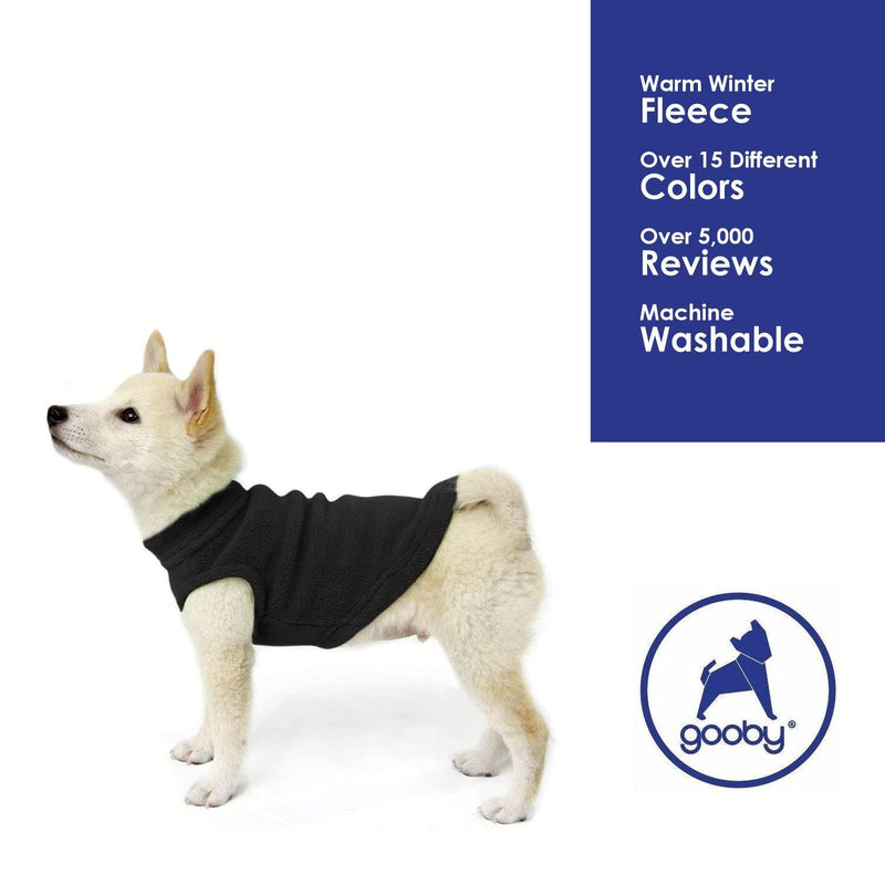 Gooby Stretch Fleece Vest Dog Sweater - Warm Pullover Fleece Dog Jacket - Winter Dog Clothes for Small Dogs Boy - Dog Sweaters for Small Dogs to Dog Sweaters for Large Dogs for Indoor and Outdoor Use Black X-Small Length (7") - PawsPlanet Australia