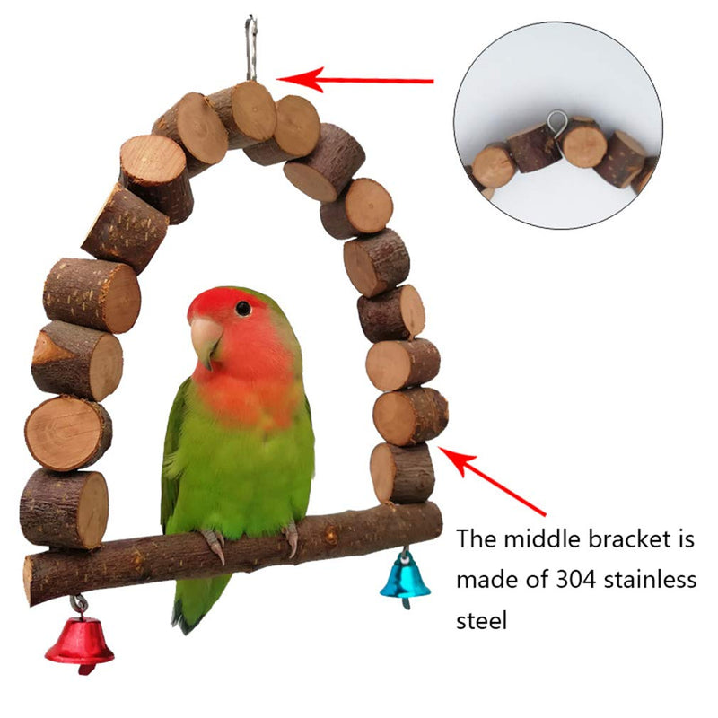 ZHER-LU Parrot Toys ladder Hammock Swing for Parrot Macaw African Grey Budgie Cockatoo Bell Chew Toys (Swing) - PawsPlanet Australia
