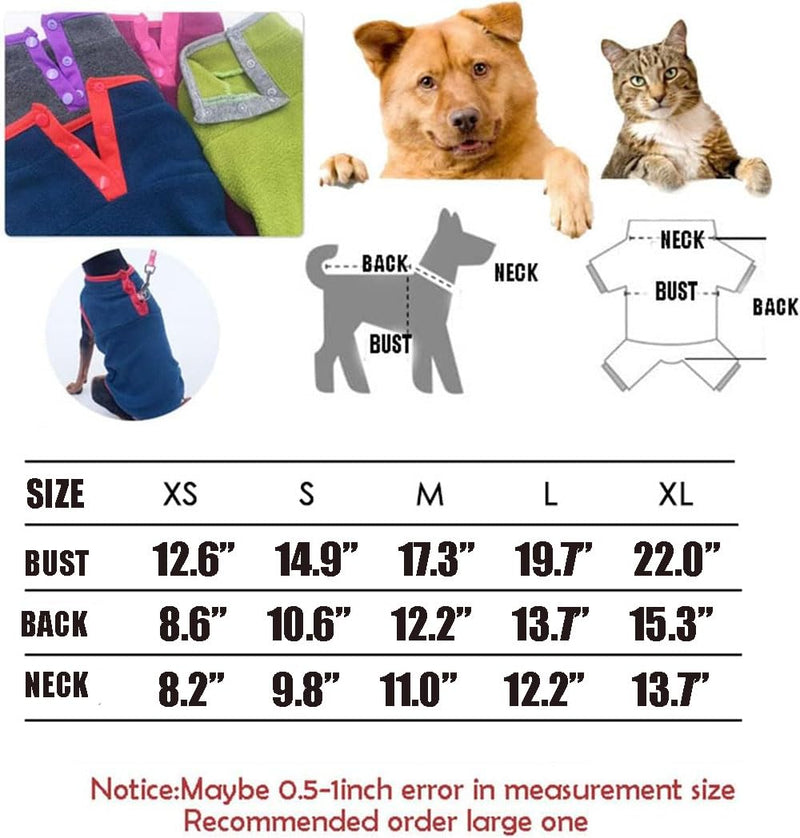 Pack of 2 Dog Sports Vest Dog Jacket Dog Coat with Leash Hole - Fleece Vest Dog Pullover - Warm Dog Jacket - Dog Clothes for Small Dogs Boy or Girl (X-Large, Contrasting Colors) X-Large - PawsPlanet Australia