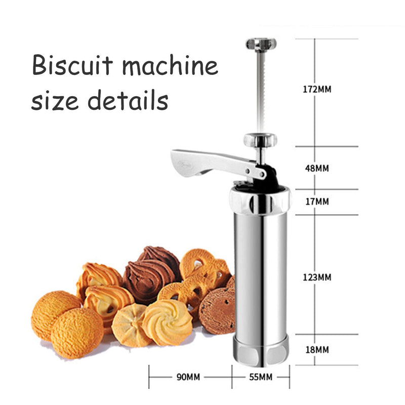 Cookie Press Gun,Cookie Press Stainless Steel Biscuit Press Cookie Gun Set with 20 Cookie discs and 4 nozzles for DIY Biscuit Maker and Decoration - PawsPlanet Australia