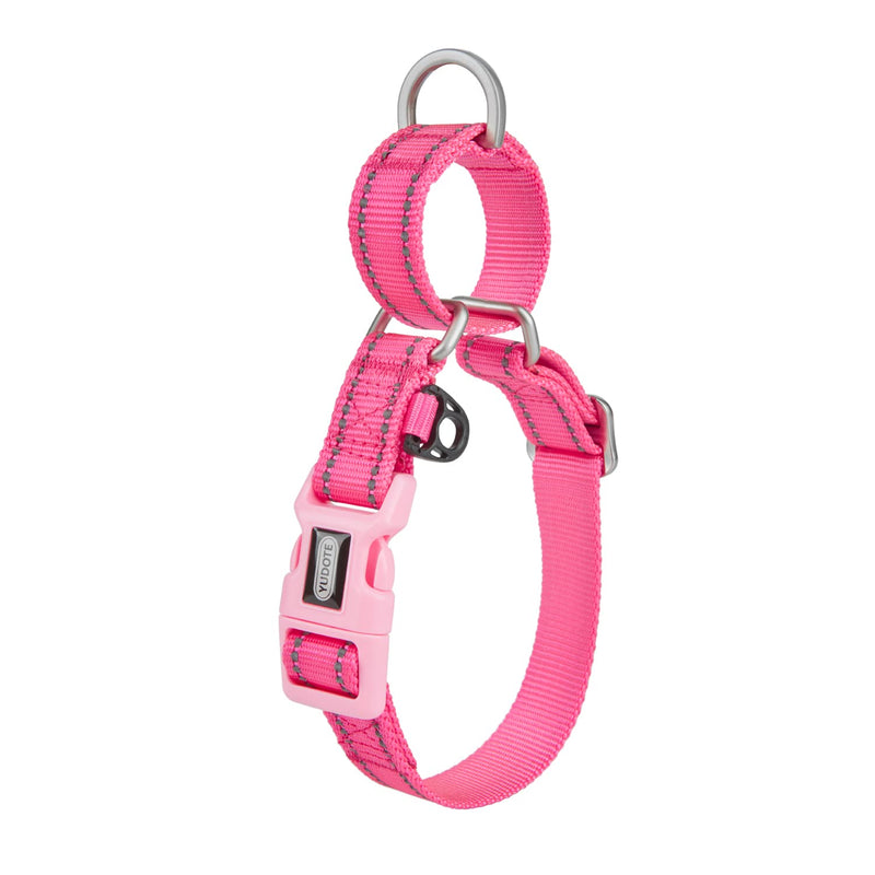 YUDOTE Reflective Martingale Dog Collars, Escape-Proof Anti-Pull Training Collar with Safety Quick Release for Narrow Head Dogs Make Walking Easier, Small, Hot Pink S (Pack of 1) Hot Pink - PawsPlanet Australia