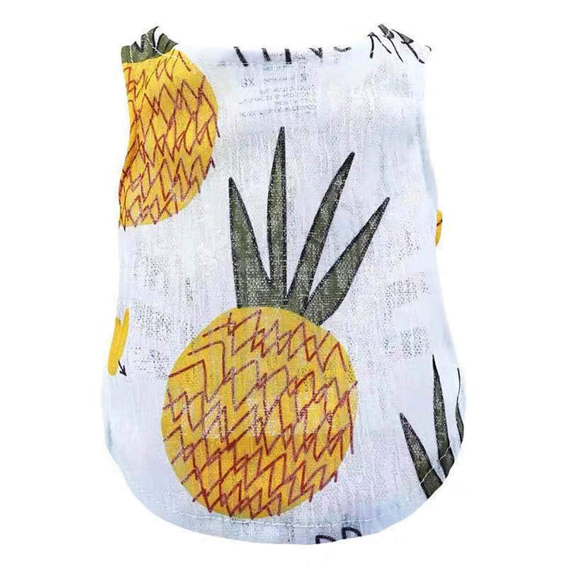 Petea Pet Clothes Dog Cat Summer Pineapple Fruits Vest Cute Puppy Apparel for Dogs and Cats S - PawsPlanet Australia