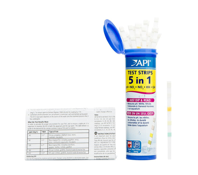 [Australia] - API Test Strips, for Variety of Water Parameters, Monitor Aquarium Water Quality and Help Prevent Invisible Water Problems That can be Harmful to Fish, Use Weekly and When Problems Appear 25-Count Aquarium Water Testing 