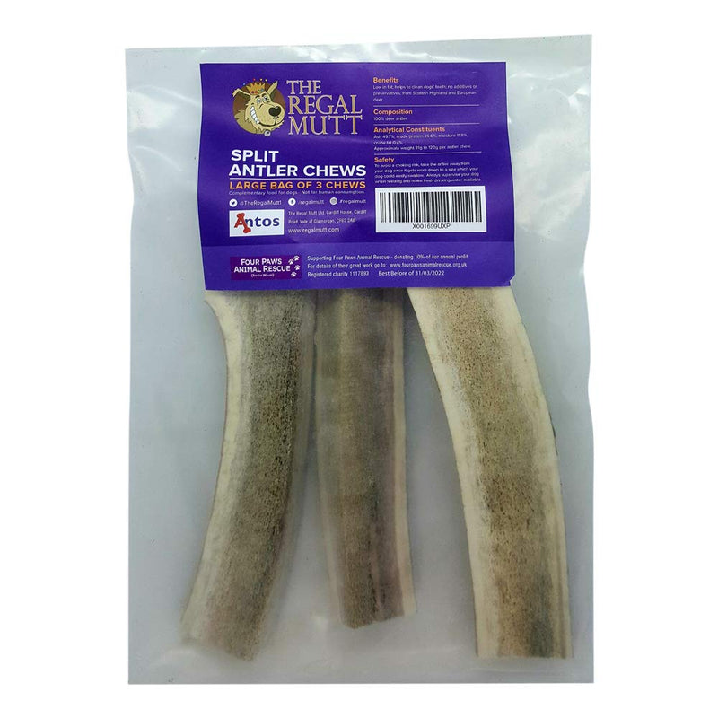 The Regal Mutt - Split Antler - Bag of 3 (Large) Large - PawsPlanet Australia