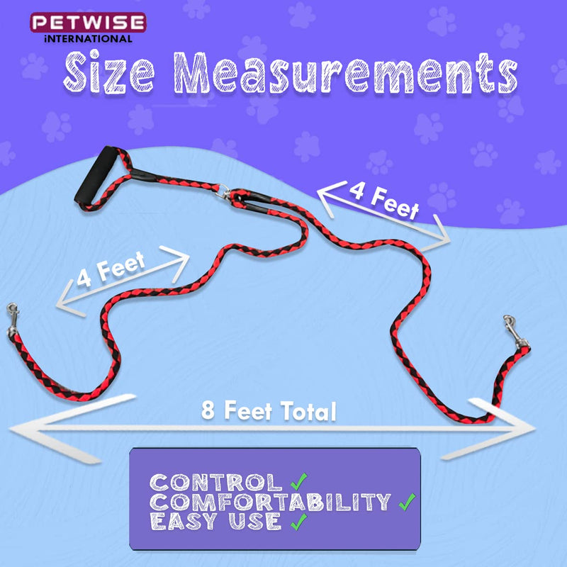 Petwise International - Double Leash for Dogs Black - PawsPlanet Australia