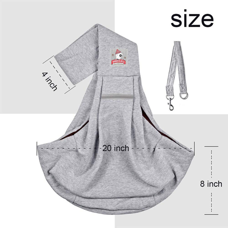 [Australia] - MRELEC Small Cat Pet-Dog-Carrier-Sling-Backpack Front Pack Purse Puppy Shoulder Bag Snuggle Dog Travel Pouch Outdoor Riding Tote for Men Girl Grey Adjustable for 3 - 10 lbs 