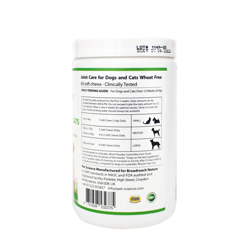 Pet Science Joint Care for Dogs and Cats, Clinically Tested, Assists Mobility (60 Soft Chews) - PawsPlanet Australia