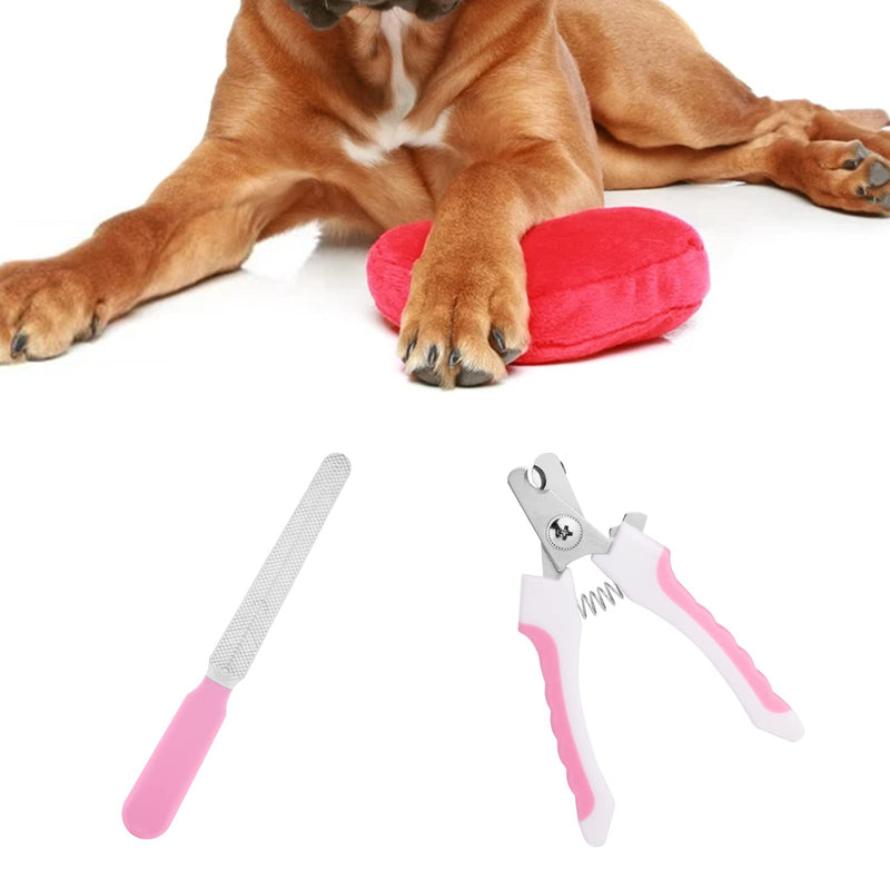 Molain Dog Claw Clippers, Dog Claw Clippers, Dog Nail Clippers, Dog Nail File, Professional Pet Trimmer, Dog Claw Clippers for Dogs and Cats, Pet Paw Care (Pink) Pink - PawsPlanet Australia