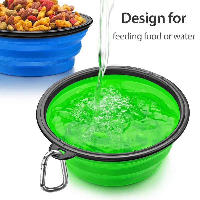 [Australia] - URWOOW Collapsible Foldable Slow Feeder Pet Dog Cat Puppy Silicone Travel Pet Slow Feeding Bowl Dog Water Dish Cat Port 2pack small 