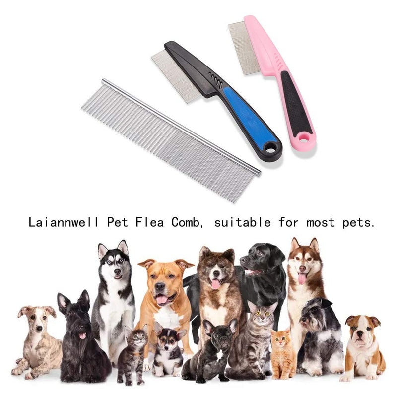 Cat Comb,Pet Comb Laiannwell Professional Grooming Comb for Dog/Cat/Small Pets(3 Packs) Flea Combs - PawsPlanet Australia