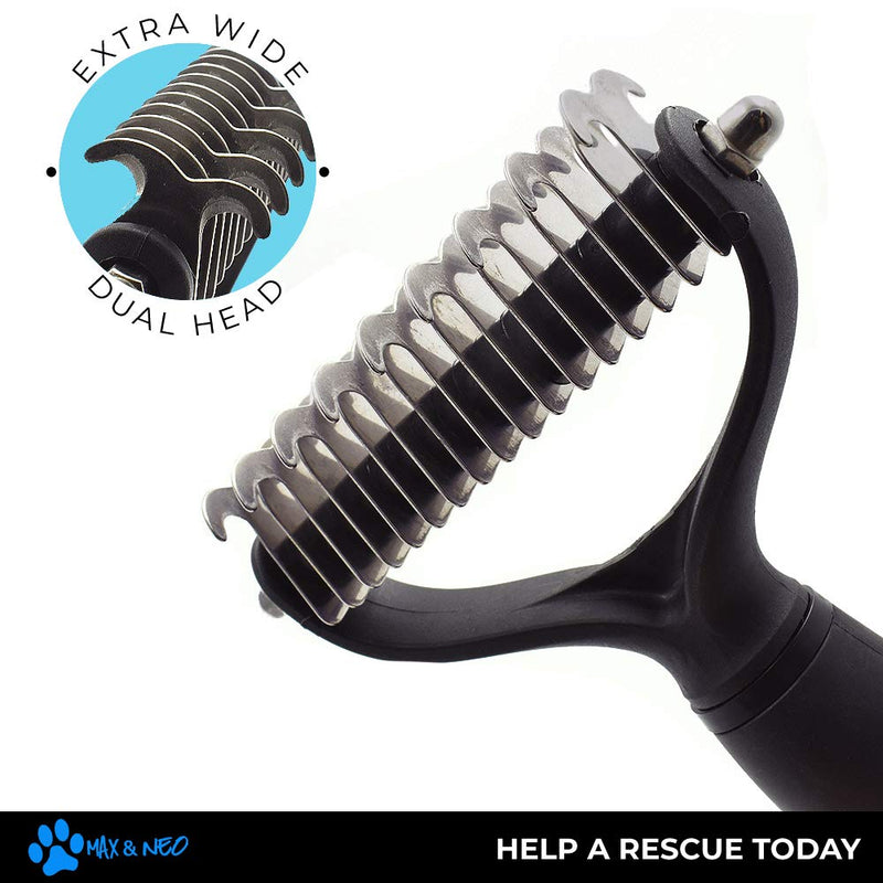 [Australia] - Max and Neo 2 Sided Undercoat Rake Dog Dematting Comb - We Donate One for One to Dog Rescues for Every Product Sold 