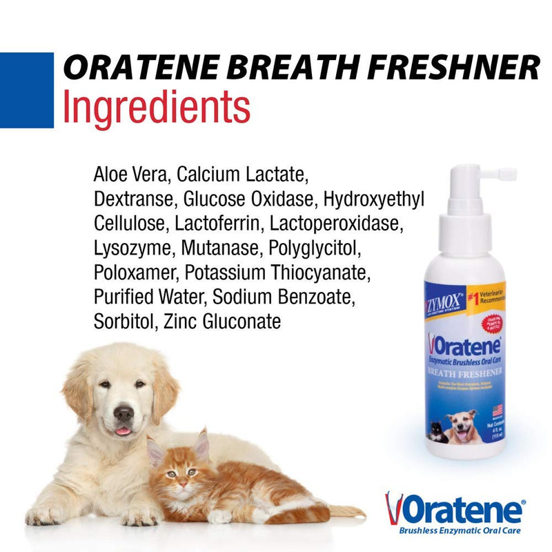 Pet King Brands Oratene Brushless Oral Care Breath Freshener for Dogs and Cats, 4oz - PawsPlanet Australia