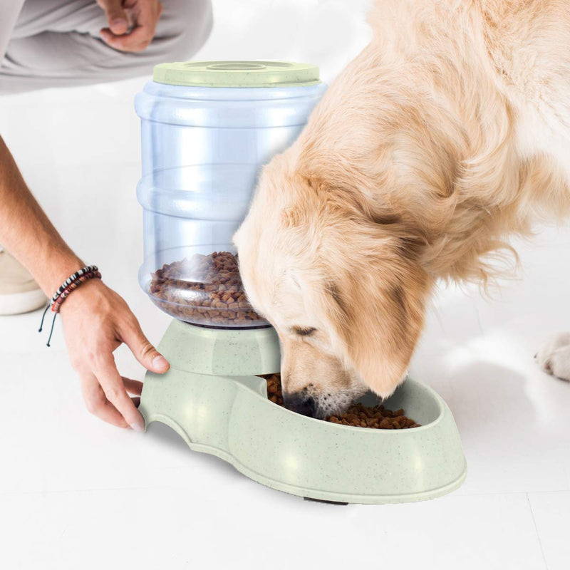 [Australia] - VaygWay Pet Feeder and Waterer – Self Dispensing Gravity Automatic Feeder - Food and Water Dispenser Set – Dog Cat Pet Food Bowl – 1 Gallon Feeder and 3.7 Waterer 