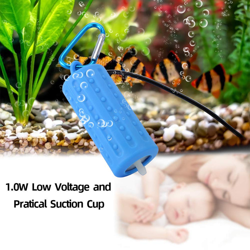 Adeeing Portable Mini USB Aquarium Fish Tank Oxygen Air Pump Mute Energy Saving Supplies Accessories Blue - PawsPlanet Australia