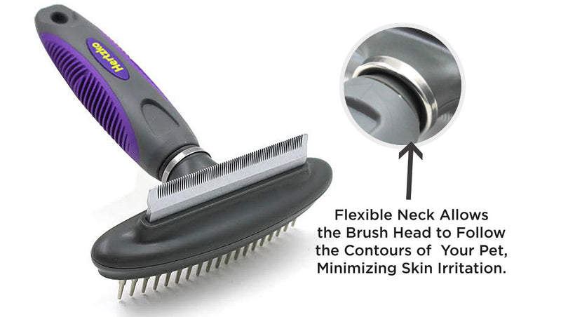 [Australia] - Hertzko Dog & Cat Comb and Deshedding Tool 2 in 1 Great Grooming Tool - Removes Loose Undercoat, Mats and Tangled Hair from Your Pet's Fur 