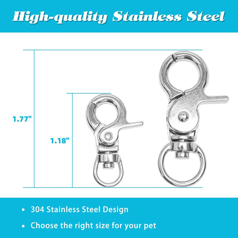 BINGPET Dog ID Tag Quick Clips 2 Pack - 304 Stainless Steel Clips with Replaceable Rings Pet ID Tag Holder for Dog and Cat Collar, Harness - PawsPlanet Australia