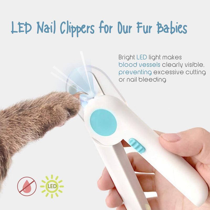 [Australia] - Kontactic Dog Cat Nail Clippers for Small Dogs LED Light | Dog Nail Grinder Trimmer for Large Dogs | Dog Nail Clippers Large Breed | Nail Grinder for Small & Medium Dogs | Hidden Dog Nail File 