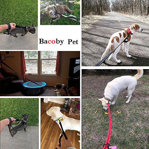 [Australia] - Bacoby 3M Reflective Dog Leash 5ft Long with Traffic Padded Handle, Dog Training Leash Heavy Duty, Double Handle Lead for Greater Control Safety Training, Perfect for Large or Medium Dog Black 