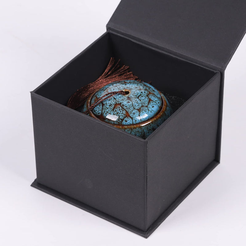 Small Urn for Human Ashes - 6 cm Handicrafted Urn - Beautiful Tiny Keepsake Urns - Mini Urn Made of Ceramic - Urn for Dog Ashes Cat Ashes Pet Ashes - Pet Cremation Urn (Blue) Blue - PawsPlanet Australia