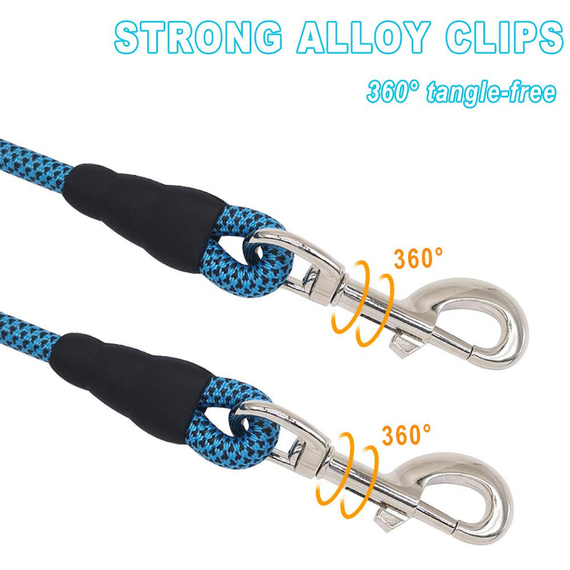 YUCFOREN Check Cord/Tie Out Long Rope Leash for Dog Training 15FT 20FT 26FT 40FT Obedience Recall Training Agility Lead for Large Medium Small Dogs, Great for Training, Camping, Playing, Backyard Black blue - PawsPlanet Australia