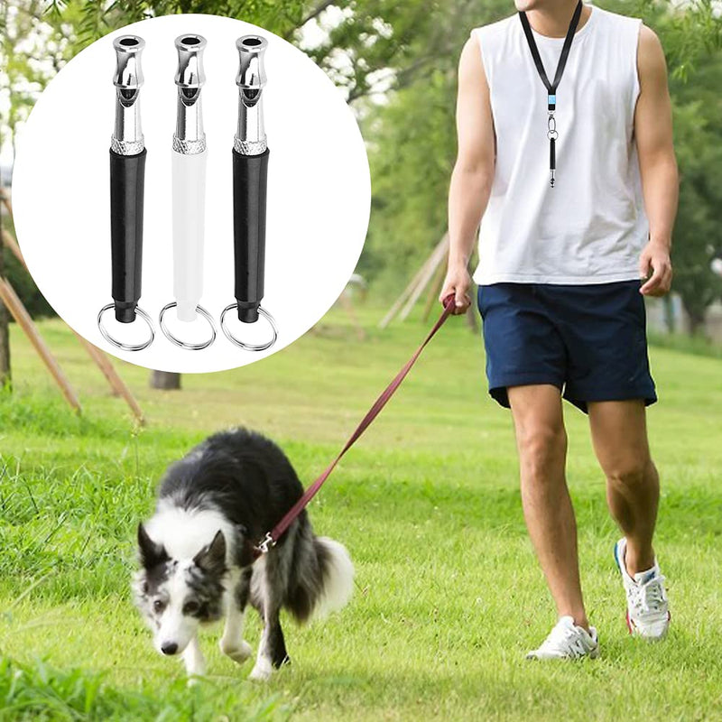 maxin 3 Pcs Dog Training Whistle, Interactive Toys Pet Tool Professional Dogs Whistles with Black Lanyard for Recall Training, Stop Barking - PawsPlanet Australia