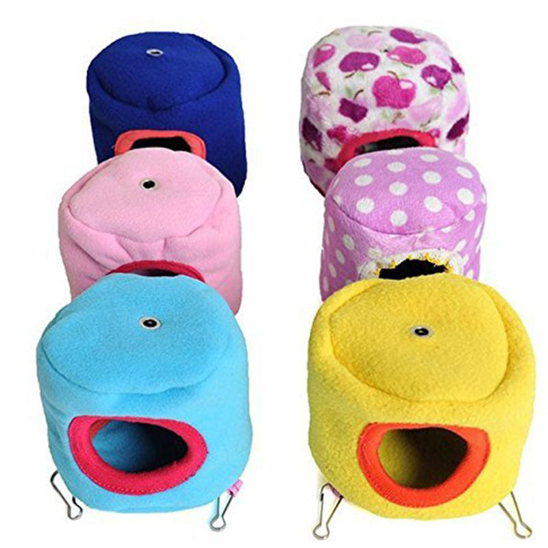 [Australia] - Keersi Cute Hamster Winter Warm Fleece Hammock Toy Hanging Bed Nest House for Syrian Hamster Gerbil Rat Mouse Small Animal Cage (Random Color) 