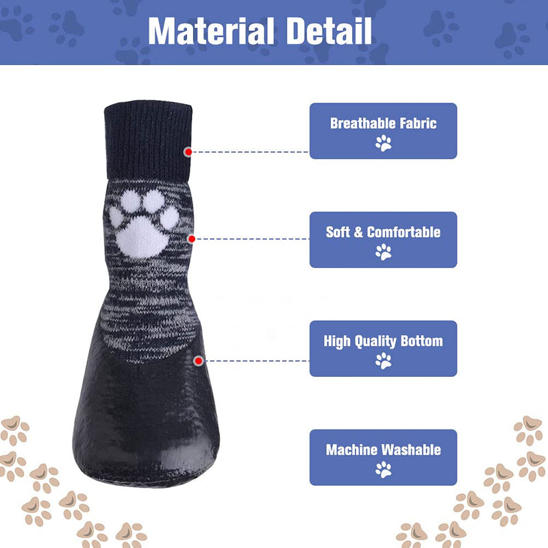 HOMIMP Dog Socks Anti Slip with Straps Traction Control Waterproof Paw Protector, S S(Paw Width: 1.7", Length: 4.3") - PawsPlanet Australia