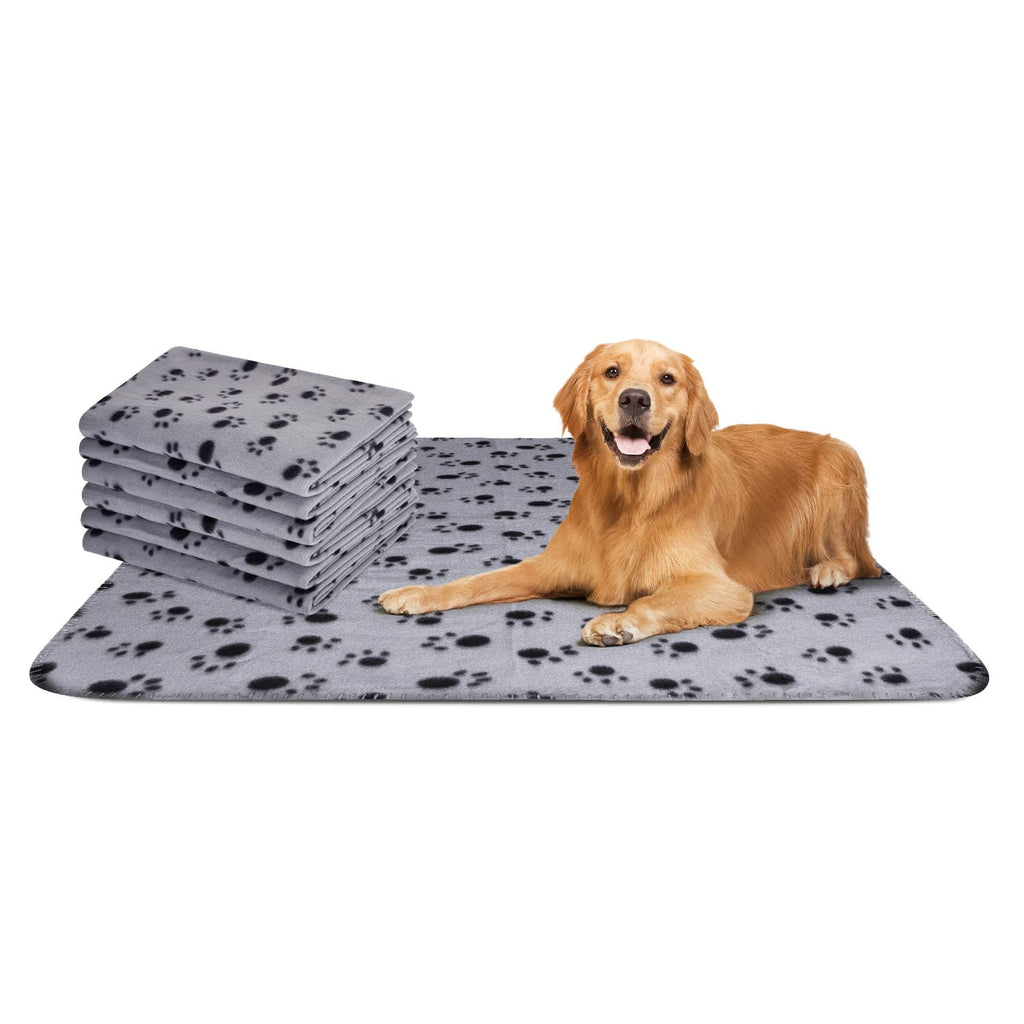 Nobleza - 6 x Dog Blanket Soft Fleece Blanket Washable Deck for Pet Dogs Cats Puppies Soft Warm Mat Gray 75 x 75 cm 75 x 75 - PawsPlanet Australia