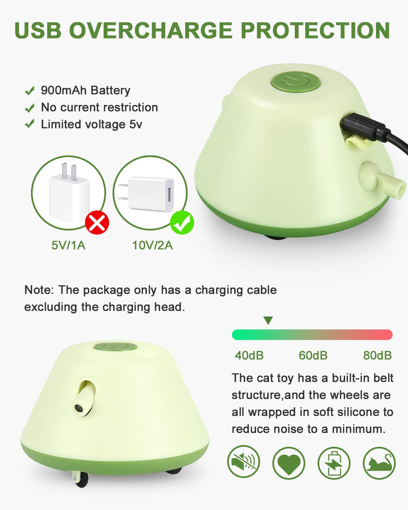 JOFLVA Interactive Electric Cat Toy with LED Light and Spring, 4 Routes 3 Speeds, 3 in 1 Electric Rechargeable Cat Toy, Self-Employment Cat Toy - PawsPlanet Australia