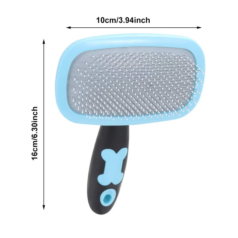 Pocktyle Slicker Brush for Cat Dog Massage Brush Deshedding Brush Grooming Brush Remove Loose Undercoat Blue-Large - PawsPlanet Australia