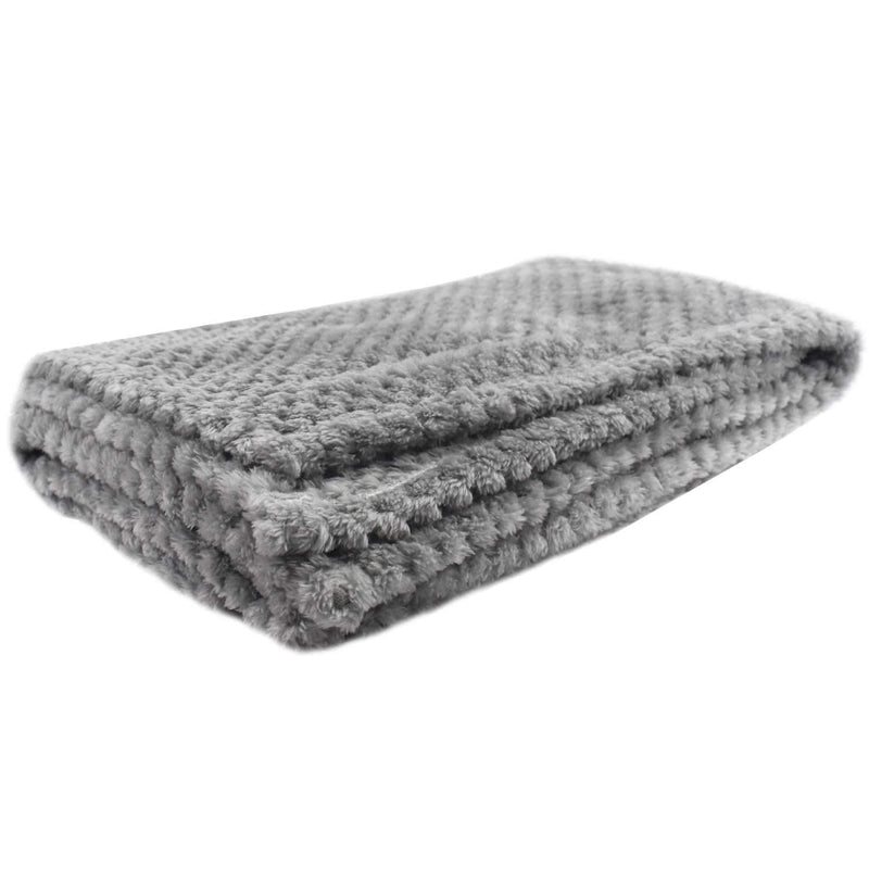 DIGIFLEX XL Fluffy Dog Blanket - Premium Fleece Pet Blanket - Snug and Soft Rug for Dogs Puppies and Cats - Machine Washable - Cosy Comforter - Bedding Throw - Colour Grey - 65 x 91cm - PawsPlanet Australia