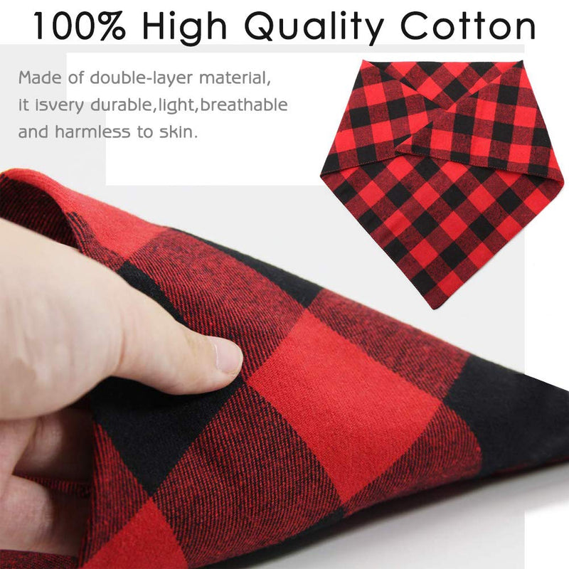 [Australia] - SCPET Plaid Dog Bandana 1 Pack Double Layer Thickening Cotton Bandanas Washable Handkerchiefs Scarfs Triangle Bibs Accessories for Small Medium Large Dogs Puppies Pets 