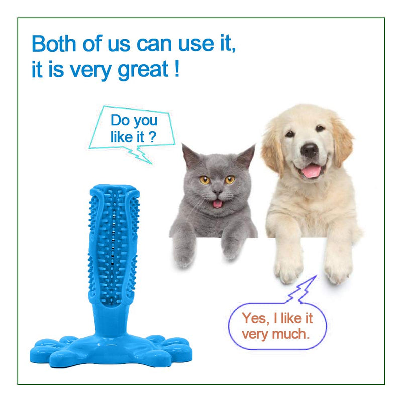 SONGWAY Dog Chew Toothbrush Stick - Dog Rubber Chew Toys, Bite Resistant Dog Toothbrush Toy, Dental Care Teeth Cleaning Stick Toy for All Breed of Dogs, Blue Normal Blu - PawsPlanet Australia