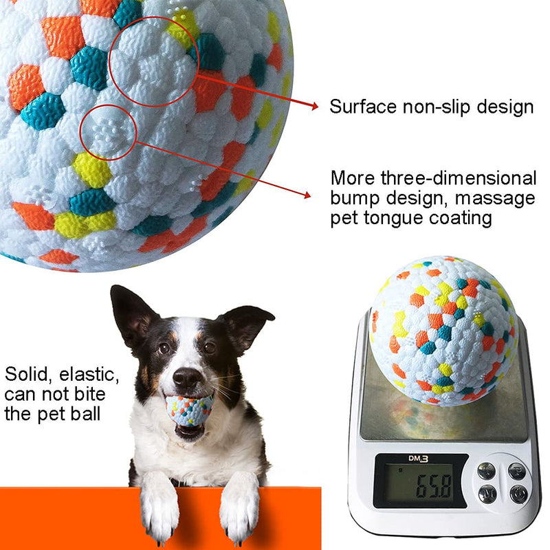 DEARLIVE Indestructible Dog Ball, 2 Pcs Rubber Dog Balls Resistant Teeth Training Latex Dog Ball Durable Dog Toy Ball for Small Medium Large Dog - PawsPlanet Australia