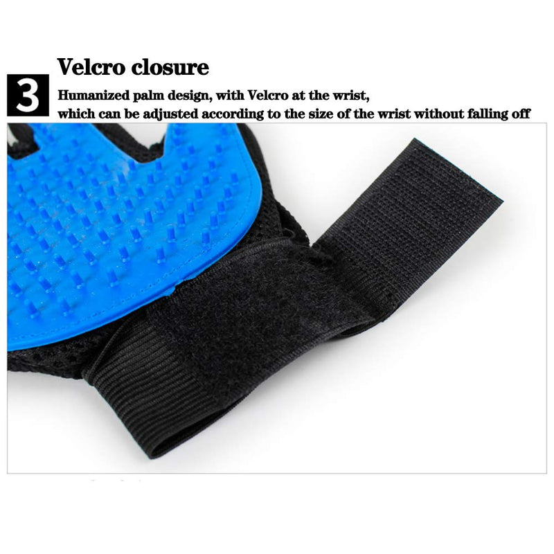 [Australia] - SAPPSEN Pet Grooming Glove Brush Gentle Deshedding Hair Remover Dog Cat Mitt Fur Massage Gloves 1 Pair 