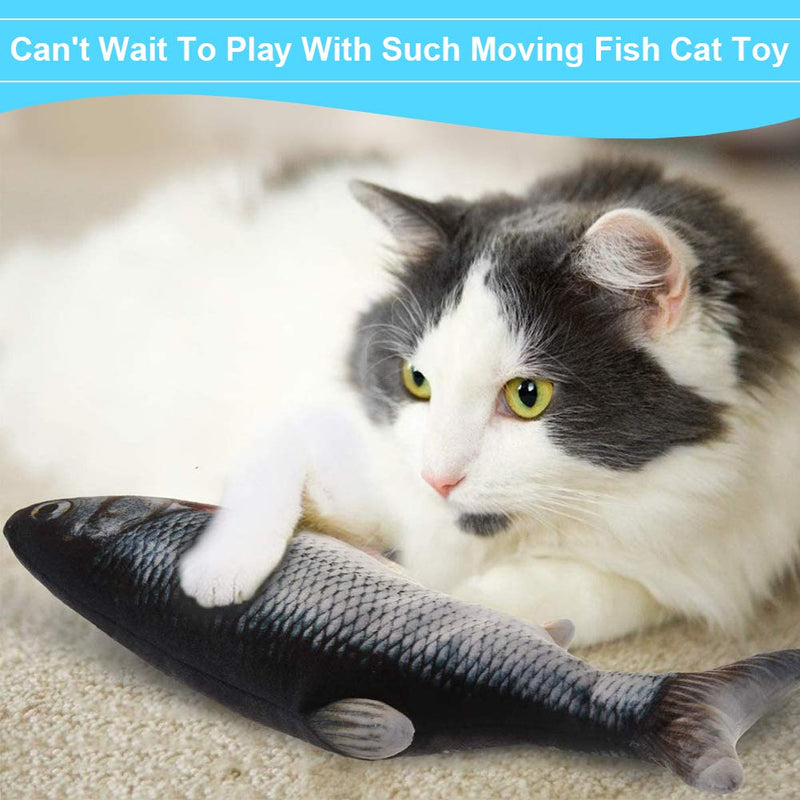 Moving Fish Cat Toy, Electric Flopping Cat Kicker Fish Toy, Catnip Fish Toys for Cats, Zippered Style, Realistic Plush Electric Wagging Fish Toys Simulation Interactive Funny Chew Toy for Cats - PawsPlanet Australia