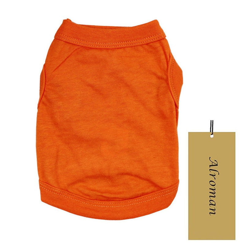 [Australia] - Alroman Dogs Shirts Orange Vest Clothing for Dogs Cats XS Dog Vacation Shirt Male Female Dog Clothing Puppy Summer Clothes Girls Boys Cotton Summer Shirt Small Dog Cat Pet Clothes Vest T-shirt Apparel Pure Orange 