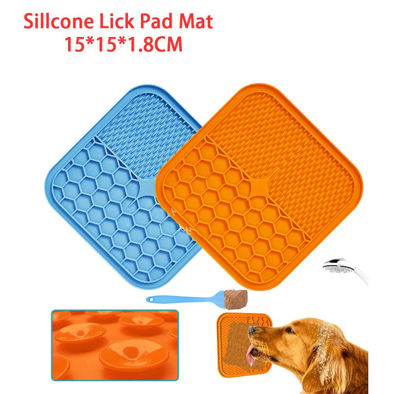 TeTupGa 2 Pcs Dog Lick Mat, Slow Release Dog Feeder With Silicone Spatula Lick Pad For Puppy Cat Feeding Peanut Butter Paste Gravy Treat - PawsPlanet Australia