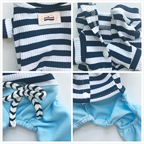 [Australia] - EastCities Dog Clothes for Small Dogs Pajamas Puppy Outfit XL Blue 