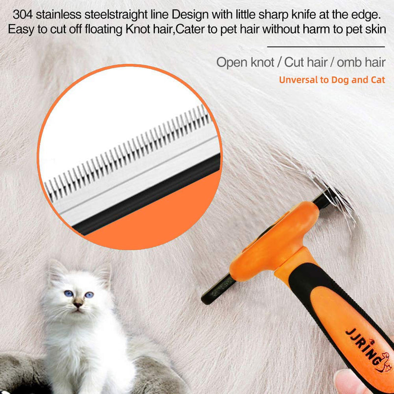 FURUISEN Dog Deshedding Brush, Desheeding Tool for Large Dogs, Short Haired Dogs Cats Brush for Removing Loose Hair, Dog Deshedder Orange - PawsPlanet Australia