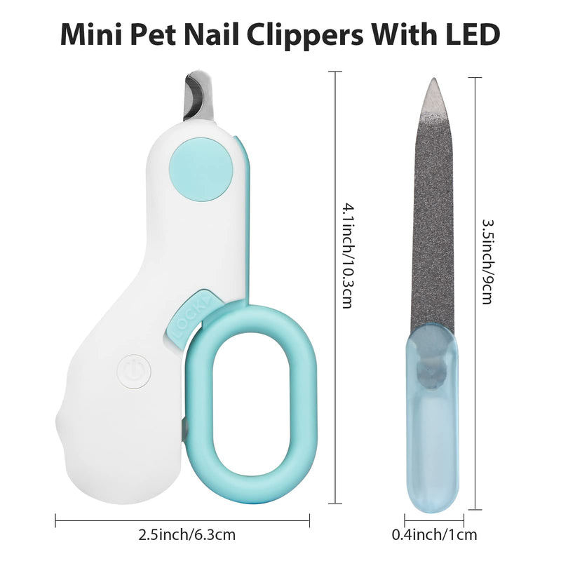 Dog Cat Nail Clippers & Trimmers with LED Lights and Safety Guards for Pet Claw Care Grooming and Avoid Over Cutting - Professional Pet Nail Trimmers Tool for Dogs Cats Rabbits Bird Puppy Kitten A-Green - PawsPlanet Australia