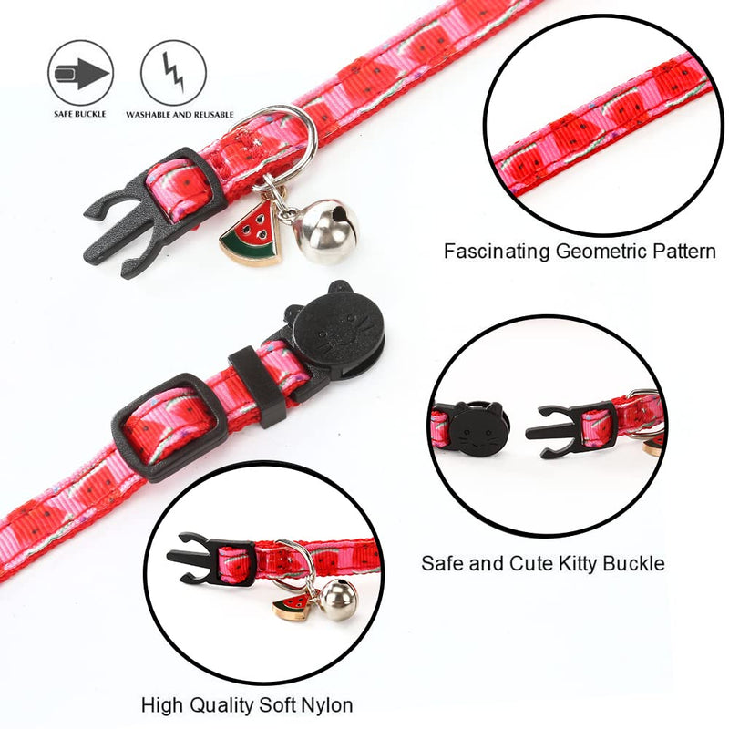 SuperBuddy Cat Collars Breakaway with Bell - 4 Pack Cat Safety Collars for Boys & Girls - Safety Buckle Kitten Collar for Pet Supplies,Stuff,Accessories - PawsPlanet Australia