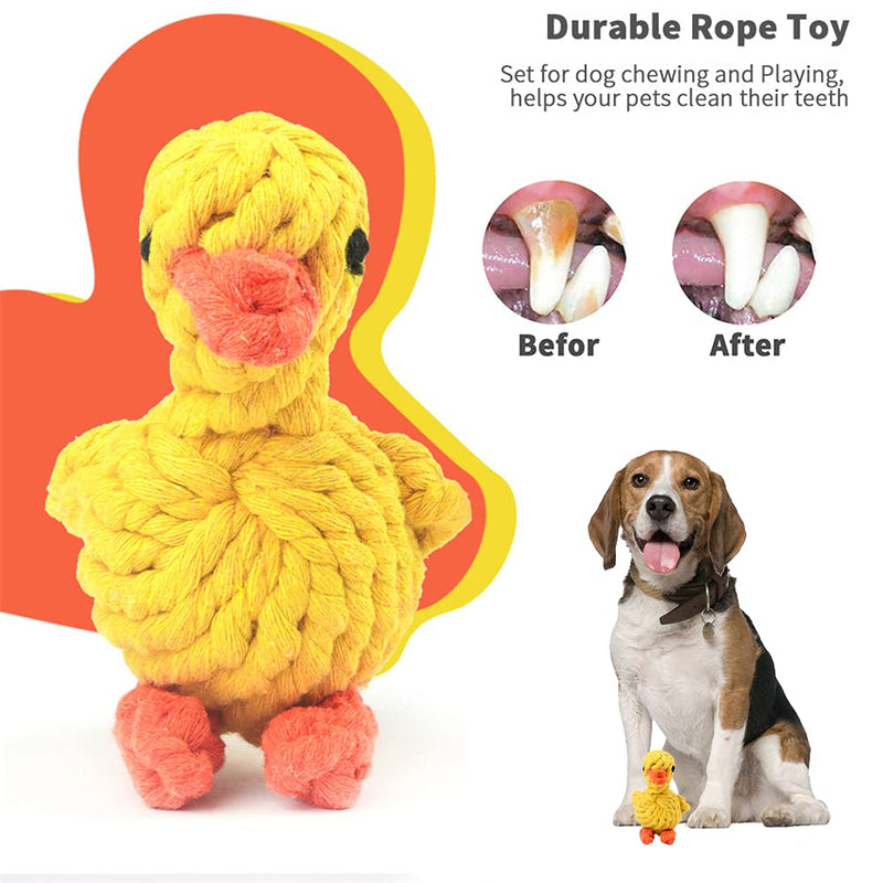 MEKEET Puppy Chew Toys, Dog Rope Toys for Dog Teething/Training, Cotton Rope Toys Avoiding Puppy Boredom Anxiety for Small Dogs (Duck) Duck - PawsPlanet Australia