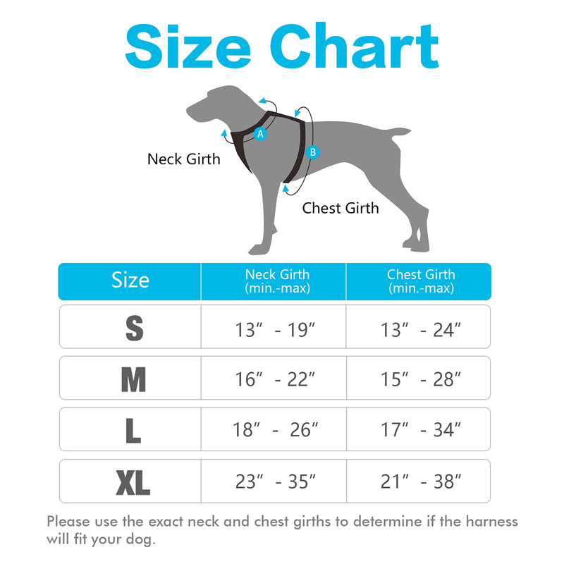 rabbitgoo Dog Harness, No-Pull Pet Harness with 2 Leash Clips, Adjustable Soft Padded Dog Vest, Reflective Outdoor Pet Oxford Vest with Easy Control Handle Small Baby Blue - PawsPlanet Australia