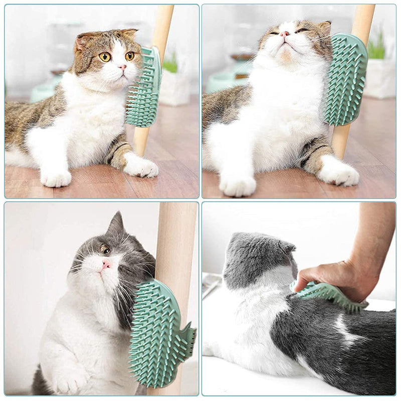 DINGC Cat Brush Corner Environmentally Friendly Rubber, Massage Itching and Comb, Hair Removal Brush and Teasing Cat Toy, Cat Wall Brush For Self-Cleaning of Cats and Dogs - PawsPlanet Australia