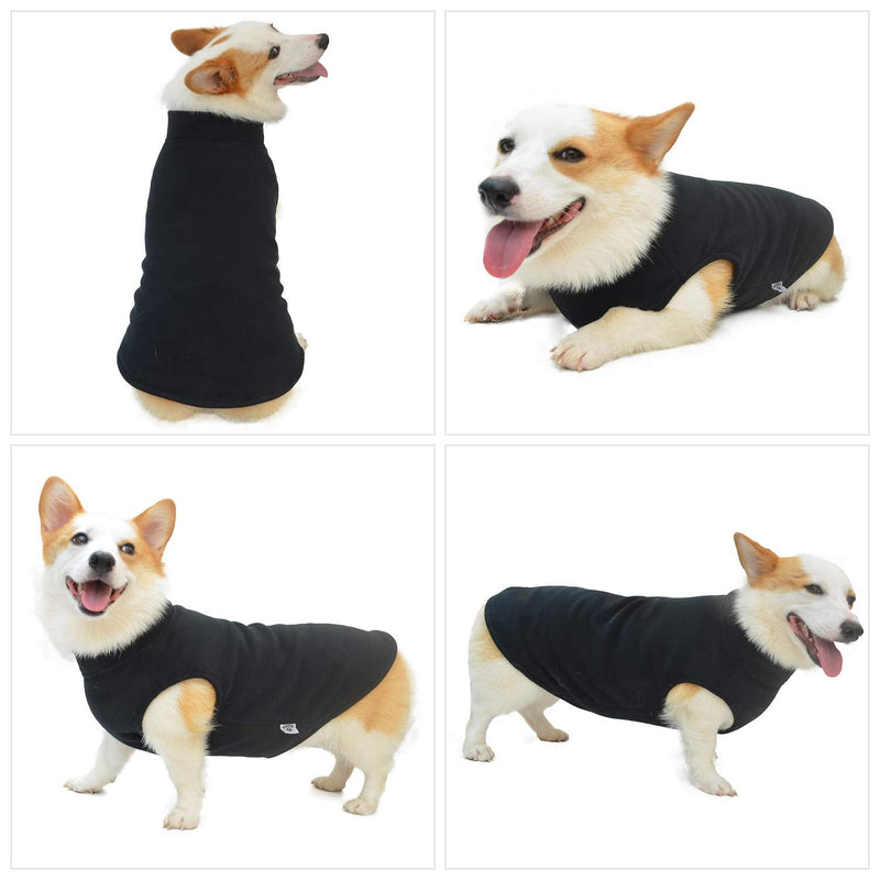 Dog Winter Vest Warm Breathable Dog Polar Fleece Vest Jacket, Lightweight Round Neck Winter Coat with Leash Neck Hole for Small Medium Large Dogs Black XS XS (Small Dog -6lbs) - PawsPlanet Australia