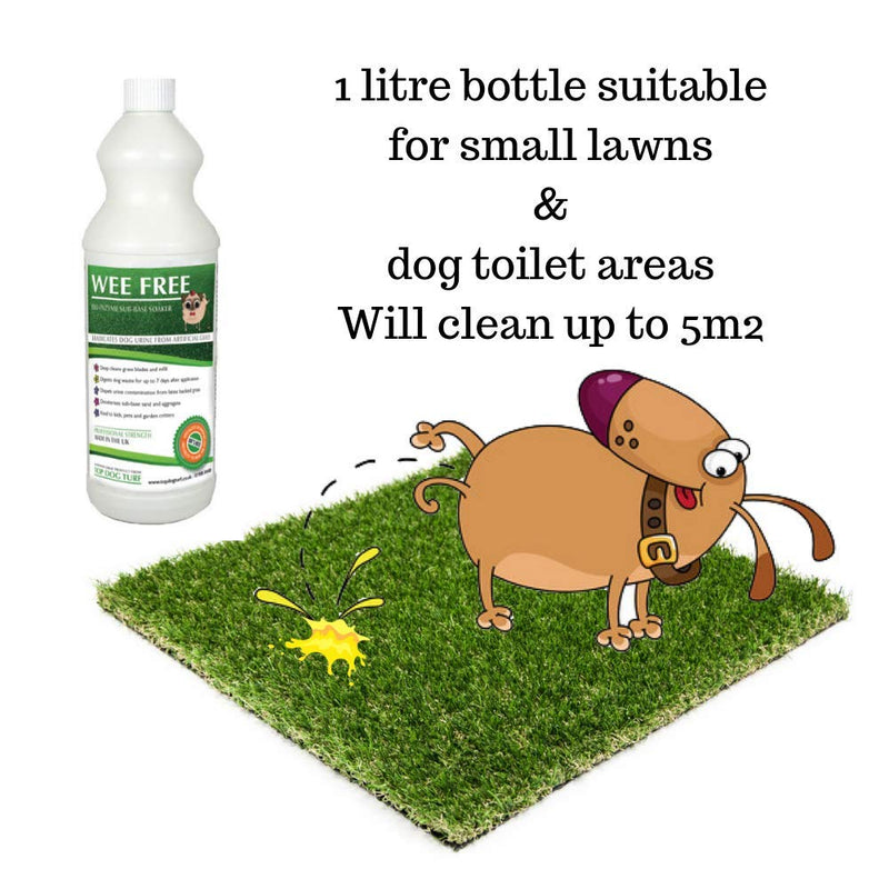 WEE FREE 1 Ltr Artificial Grass Cleaner and Pet Odour Eliminator for Dog Urine - Disinfectant, Neutraliser and Deodoriser for Dog Wee on Astro Turf and Fake Lawns. Safe for Dogs and Animals. - PawsPlanet Australia