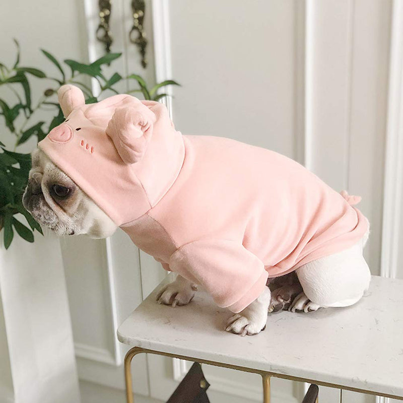 [Australia] - ZARYIEEO Dog Sweater, Cute Dog Pig Pattern Vest, Small Dog Cat Hoodie Jacket, Novel Design Dog Coat for Winter Autumn, French Bulldog Warm Apparel L 