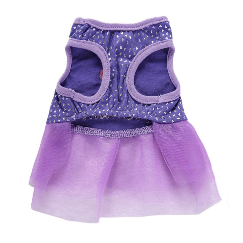 [Australia] - BUYITNOW Dog Girls Dot Lace Skirt I Love My Mommy Printed Dress Clothes for Small Medium Pet 