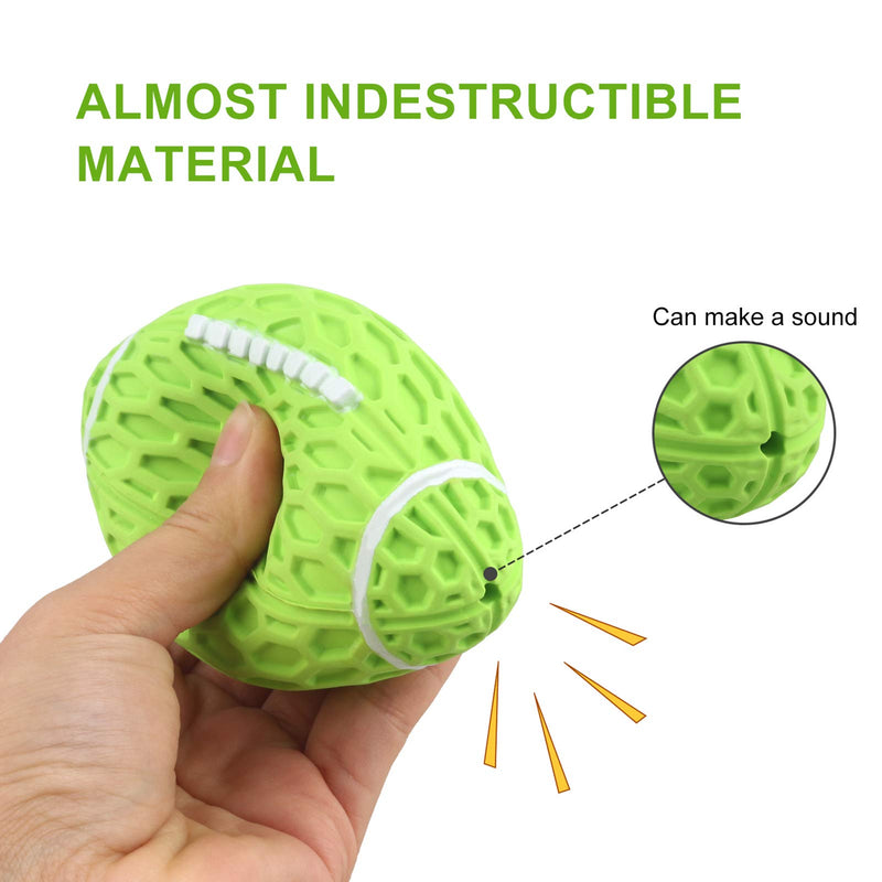 MEKEET Dog Toy Dog Squeaky Ball,Dog Squeaky Toy Tooth Cleaning Rubber Ball Nontoxic Bite Resistant Toy Ball for Pet Dogs Puppy Squeaky Game IQ Training Ball green - PawsPlanet Australia